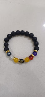 Natural Beads Om Bracelet