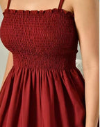 Women's Maroon Fit & Flare Sleeveless Dress